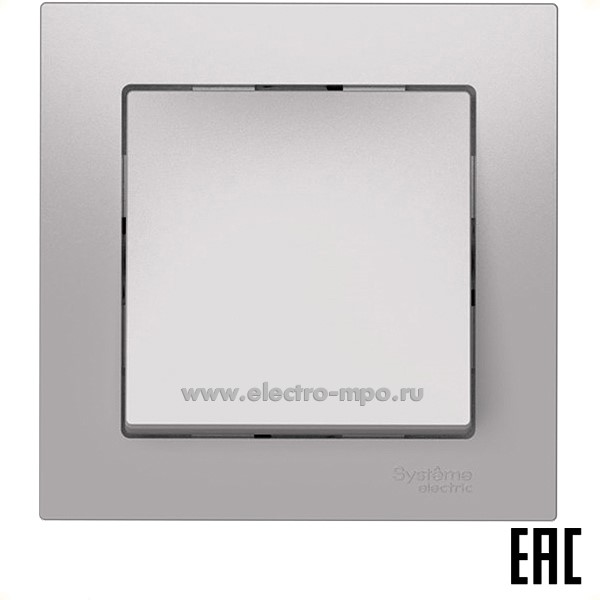 Ю52. Выключатель AtlasDesign ATN000312S 1 кл. безвинт. зажим. с/п алюминий (Systeme Electric)