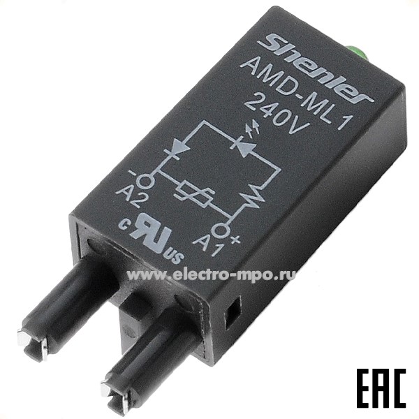 А4651. Модуль AMD-ML1, варистор + зеленый LED, 240В AC/DC (Shenler)