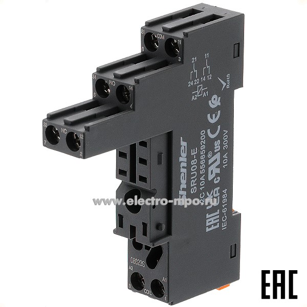 А4654. Розетка SRU08-E для реле серии RFT на 2 контакта (Shenler)