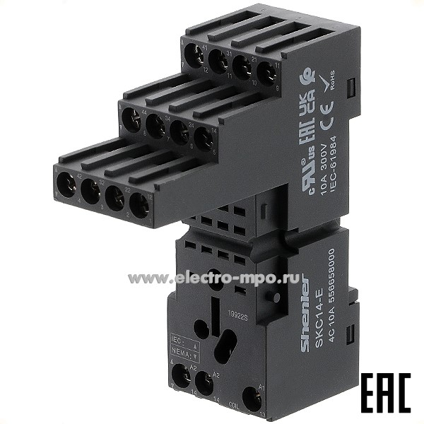 А4655. Розетка SKC14-E для реле серии RKE на 4 контакта (Shenler)