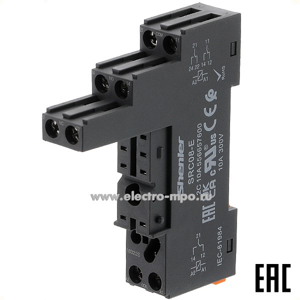 А4657. Розетка SRC08-E для реле серии R2G на 2 контакта (Shenler)