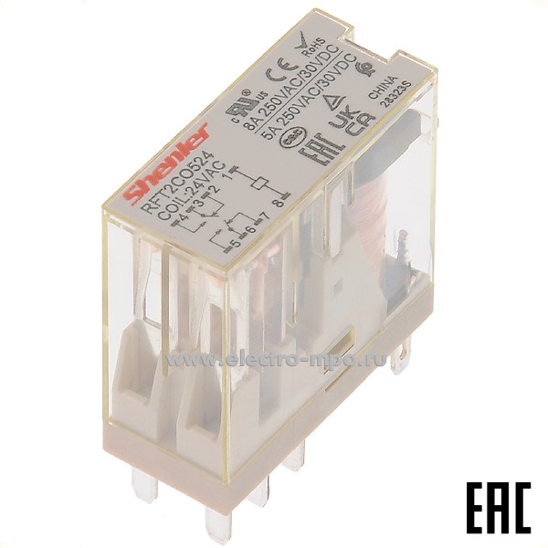 А4634. Реле промежуточное RFT2CO524 24В AC, 8А, 2п (Shenler)