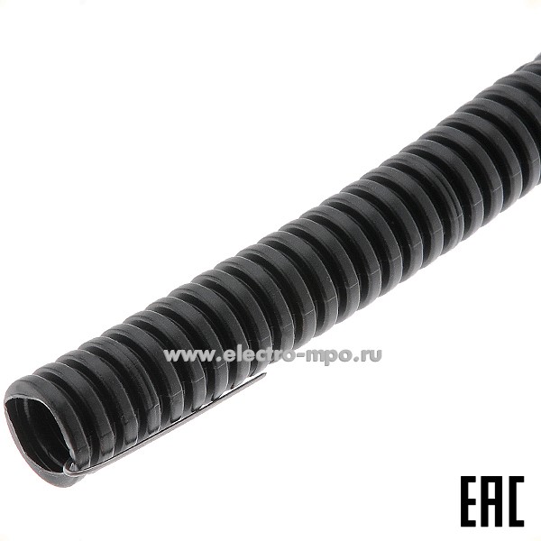 Т0160. Труба 91916В гофрированная 16мм ПВХ (Dвнутр. 11,5мм) лёгкая, с зондом чёрная (ДКС Россия)