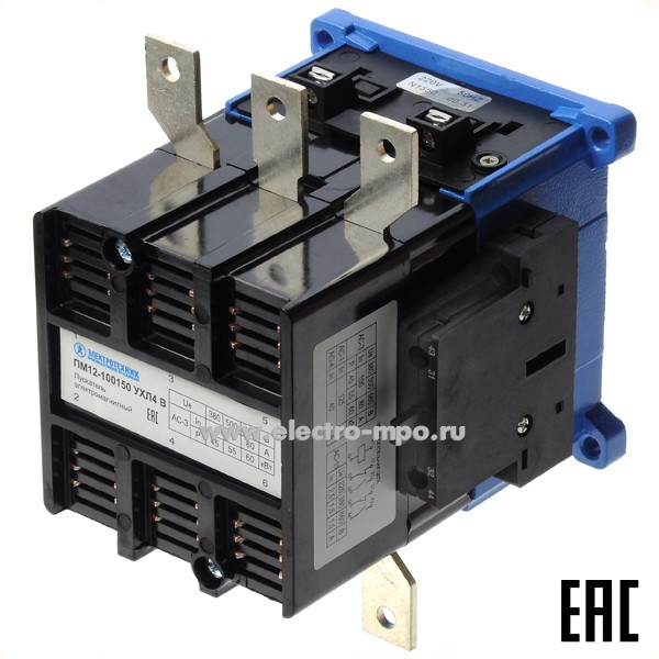 А4388. Пускатель магнитный ПМ12-100150 220В 100А 2з+2р IP20 без реле (Электротехник Москва)