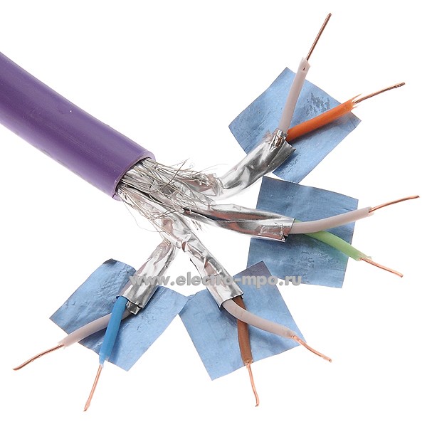 П1980. Кабель сетевой S/FTP 4х2хAWG23/1 (4х2х0,56 мм) 80810 кат. 7 FRNC фиолетовый (Helukabel Германия)