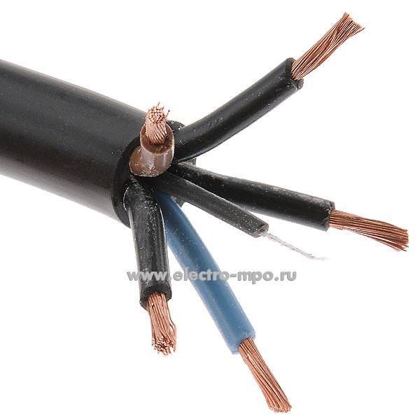 П2443. Провод ПВСн 5х2,5 кв.мм черный ГОСТ Dн=13,9 мм, Р=0,253 кг/м (Электрокабель Кольчугино)