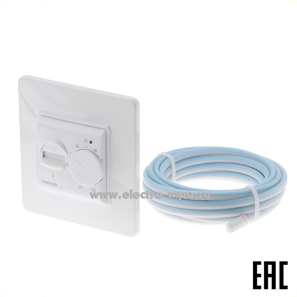 П9800. Терморегулятор Welrok mex механический Т=10…40 град.С 16А 220В (Вэлрок Россия)