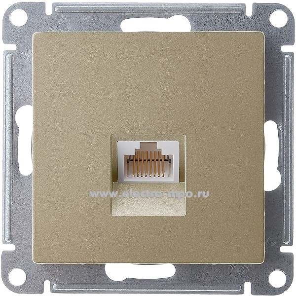 Ю4156. Механизм AtlasDesign ATN000583 розетки компьютерной RJ45 5е с/п шампань (Systeme Electric)