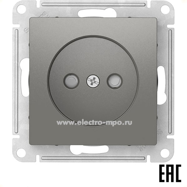 Ю52. Механизм AtlasDesign ATN000949S розетки со шторками безвинт. зажим. с/п сталь (Systeme Electric)