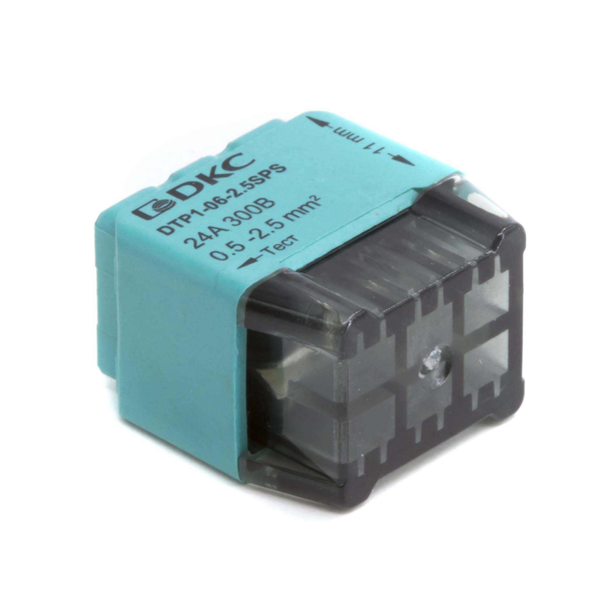 Э16. Клеммная DTP1-06-2.5SPS колодка на 6 проводников до 2,5 кв. мм. на токи до 24А  (ДКС)