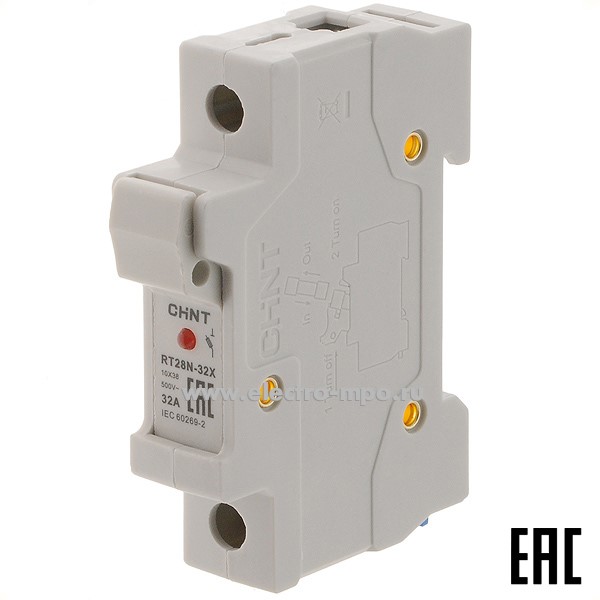 А2311. Держатель 520441 RT28N-32X 1Р 32А для плавкой вставки 10х38мм (CHINT)
