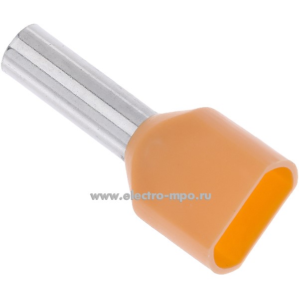 Г2550. Наконечник НШВИ(2) TE4012 4,0-12 медный 4мм2 втулочный изолированный на 2 провода, ПВХ (Электромонт