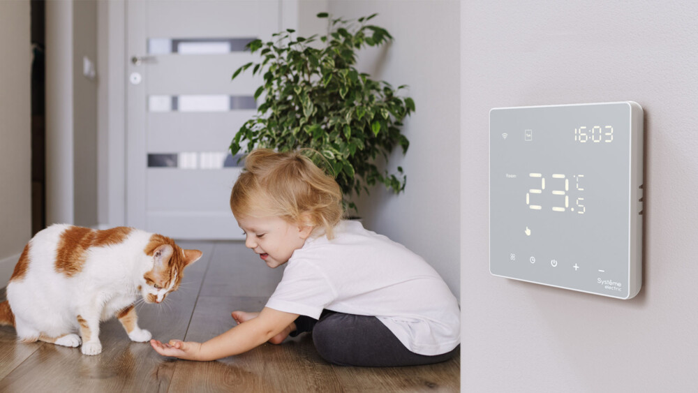 Р2898. Термостат ArtGallery GAL000138 для теплого пола программируемый с Wi-Fi белый (System Electric)