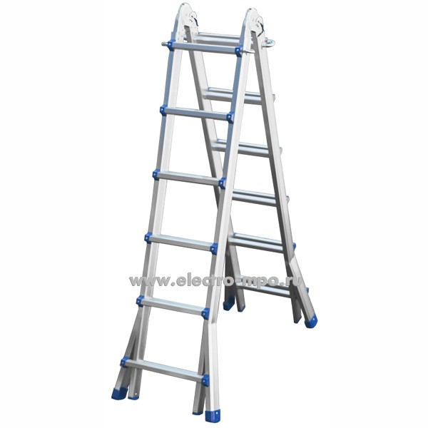 В6133. Лестница ТТ46 шарнирная телескопическая алюминиевая (Алюмет)