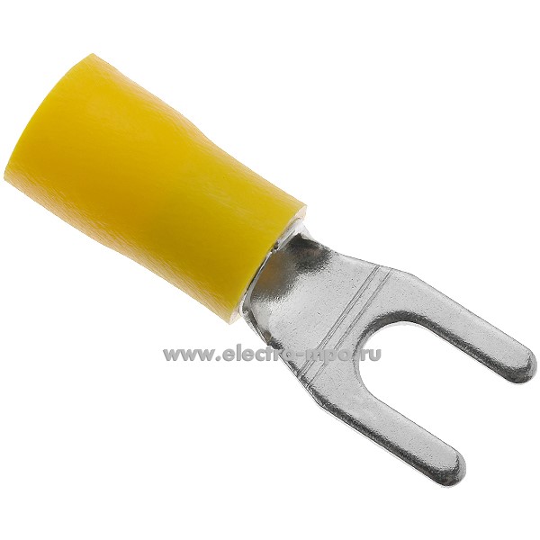 63565. Г3565 Наконечник SV5.5-8 медный 6,0-8 вилочный 6мм2 изолированный желтый, ПВХ (Электромонтаж)