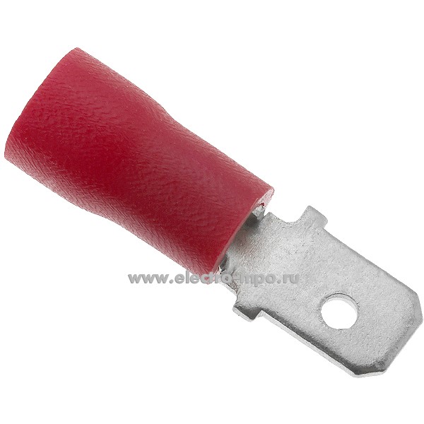 Г3810. Наконечник РпИп MDD 1.25-187(8) латунный 0,5-1,5мм2 "папа" 0,8х4,75мм изолированный,ПВХ (Электромон