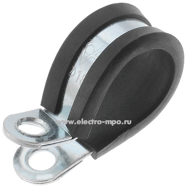 Г6435. Хомут KPV 12/18мм стальной резиноармированный "Руббер" (Китай)