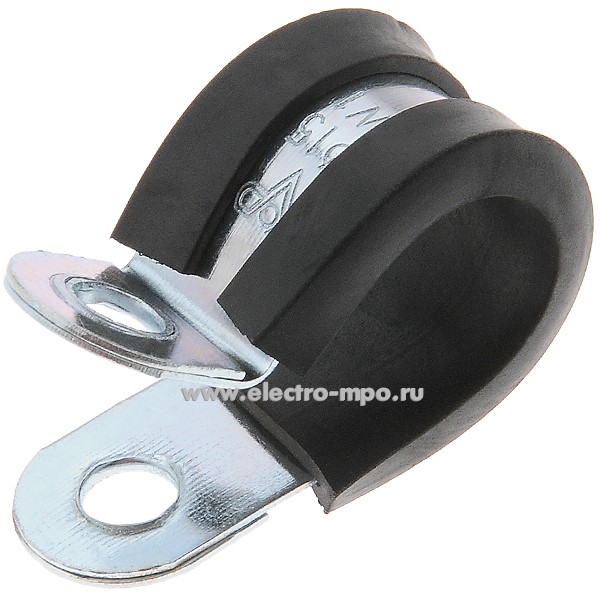 Г6442. Хомут KPV 15/15мм стальной резиноармированный "Руббер" (Китай)