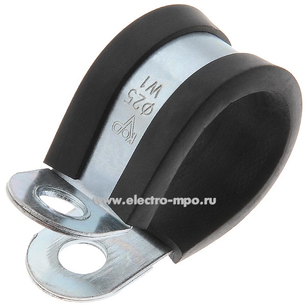 Г6449. Хомут KPV 20/25мм стальной резиноармированный "Руббер" (Китай)