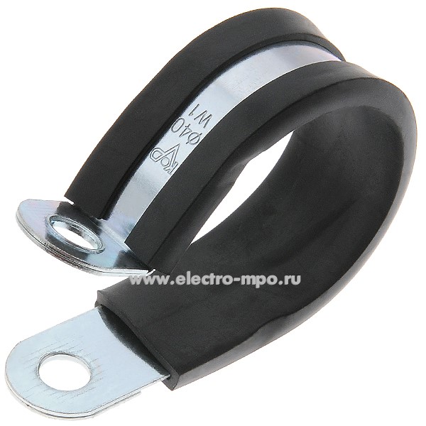 Г6450. Хомут KPV 20/40мм стальной резиноармированный "Руббер" (Китай)