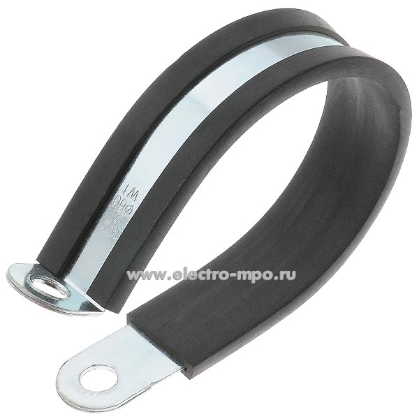 Г6454. Хомут KPV 20/60мм стальной резиноармированный "Руббер" (Китай)
