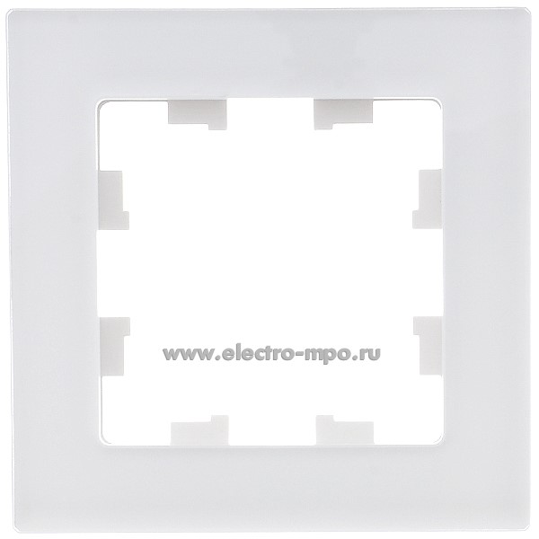 Ю3961. Рамка-1 AtlasDesign Nature ATN360101 натуральное стекло белая (Systeme Electric)