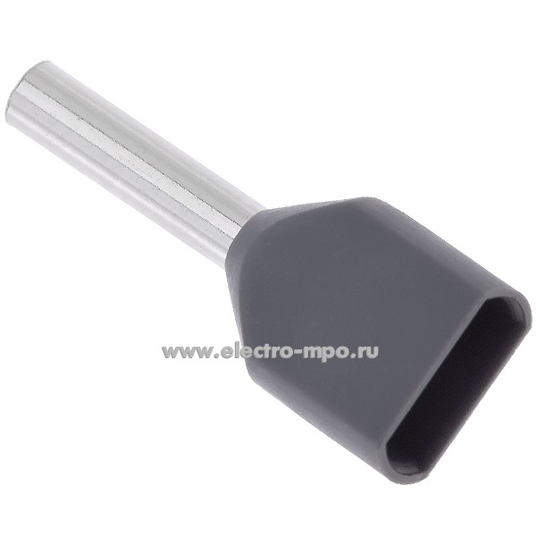 Г3955. Наконечник 79462 НШВИ (2) 0,75-8 медный 0,75мм2 втулочный изолированный на 2 провода, ПВХ (КВТ)