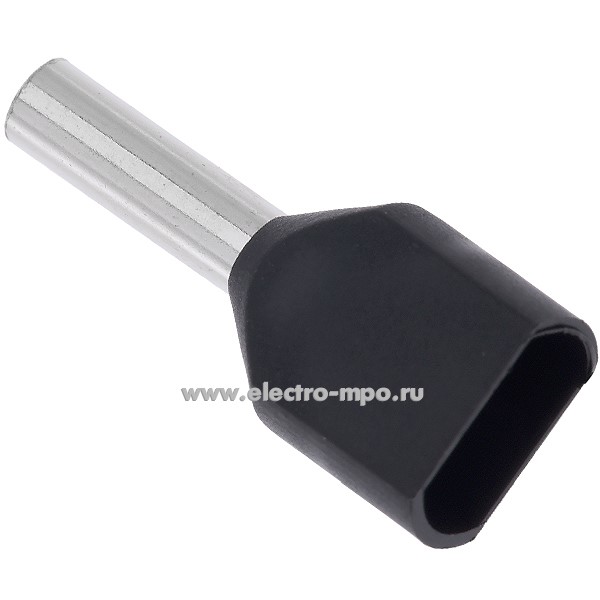 Г3958. Наконечник 79466 НШВИ (2) 1,5-8 медный 1,5мм2 втулочный изолированный на 2 провода, ПВХ (КВТ)