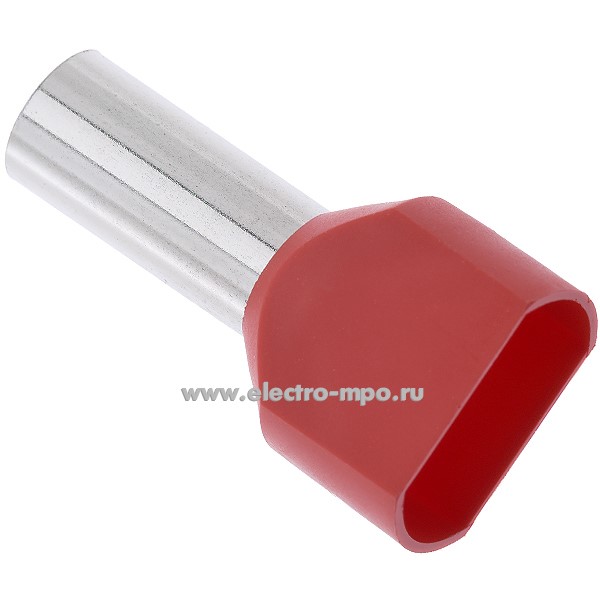 Г3963. Наконечник 79472 НШВИ (2) 10-14 медный 10мм2 втулочный изолированный на 2 провода, ПВХ (КВТ)