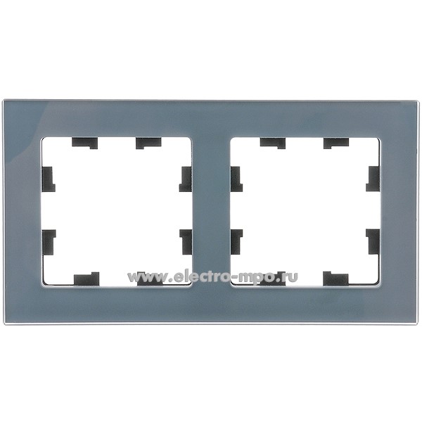 Ю3967. Рамка-2 AtlasDesign Nature ATN360702 натуральное стекло грифель (Systeme Electric)