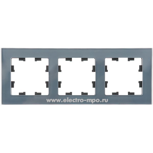 Ю3968. Рамка-3 AtlasDesign Nature ATN360703 натуральное стекло грифель (Systeme Electric)