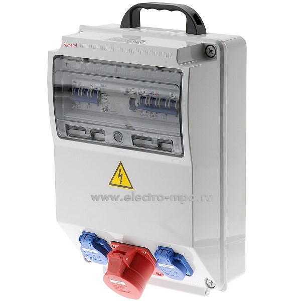 Б4911. Щит ЩР0-3136-3-44УХЛ4 32А переносной с ручкой IP44 с розетками 2шт.х220В-16А 1шт.х380В-16А (МПО Эле Б4911. Щит ЩР0-3136-3-44УХЛ4 32А переносной с ручкой IP44 с розетками 2шт.х220В-16А 1шт.х380В-16А (МПО Эле