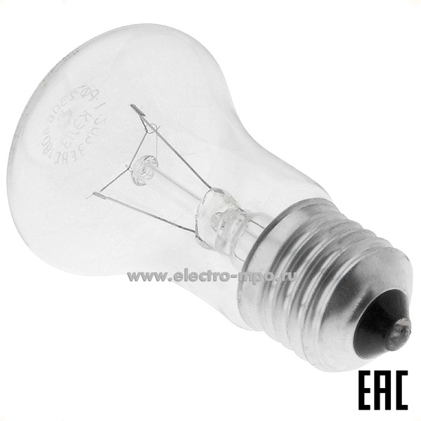 Л6414. Лампа 40Вт ЛОН М50 230-40 Е27 (грибок) накаливания прозрачная (КЭЛЗ)