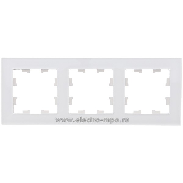 Ю3963. Рамка-3 AtlasDesign Nature ATN360103 натуральное стекло белая (Systeme Electric)