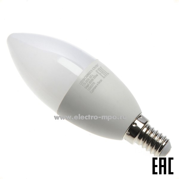 Л0179. Лампа 10Вт LED10-C35/865/E14 220В 850Лм 6500К светодиодная "свеча" дневной свет (Camelion)