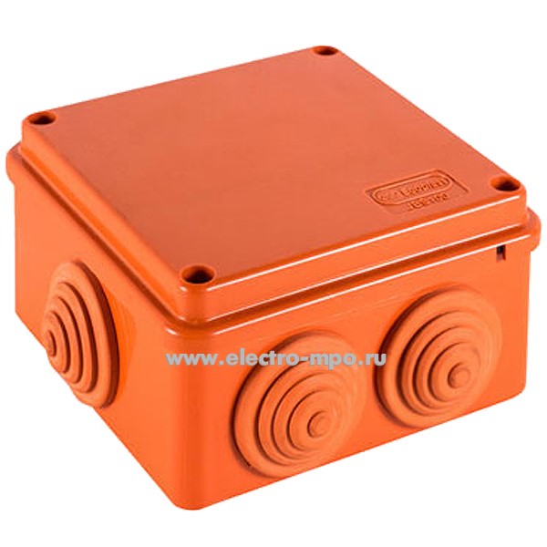 К20. Коробка 43117HF огнестойкая, о/п 100х100х55, 6 вых., IP55, оранж. (Экопласт)