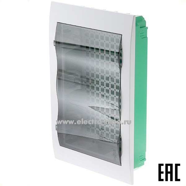 Е6412. Бокс EZ9E312S2FIT встраиваемый для мультимедиа с прозрачной дверью и монтажной платой (Systeme Elec