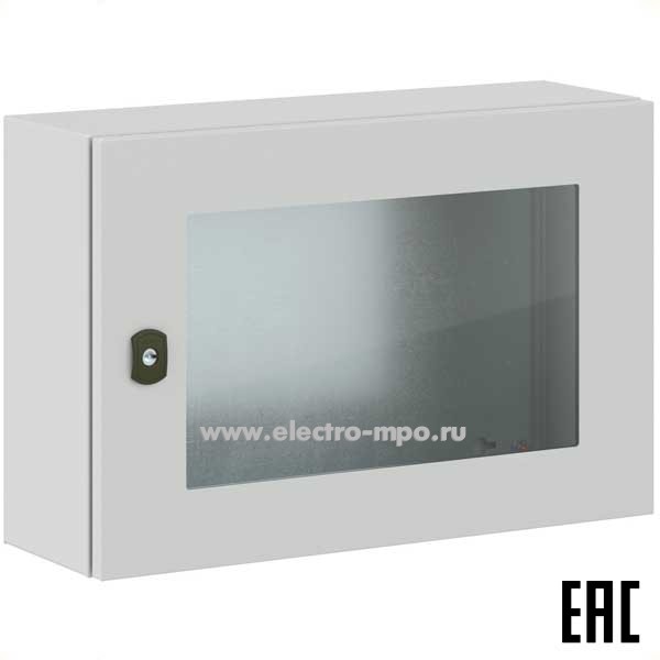 Е9147. Шкаф STX R5STX0462-OUTDOOR навесной IP66 400х600х200 с прозрачной дверью и монтажной платой (ДКС)