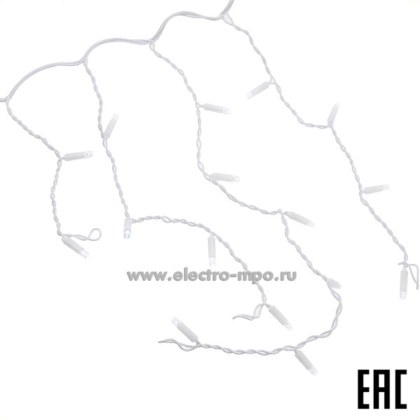 С5161. Гирлянда светодиодная 255-034-6 "Бахрома" 220В 2.4х0.6м 76LED белый свет IP65 (NEON-NIGHT)