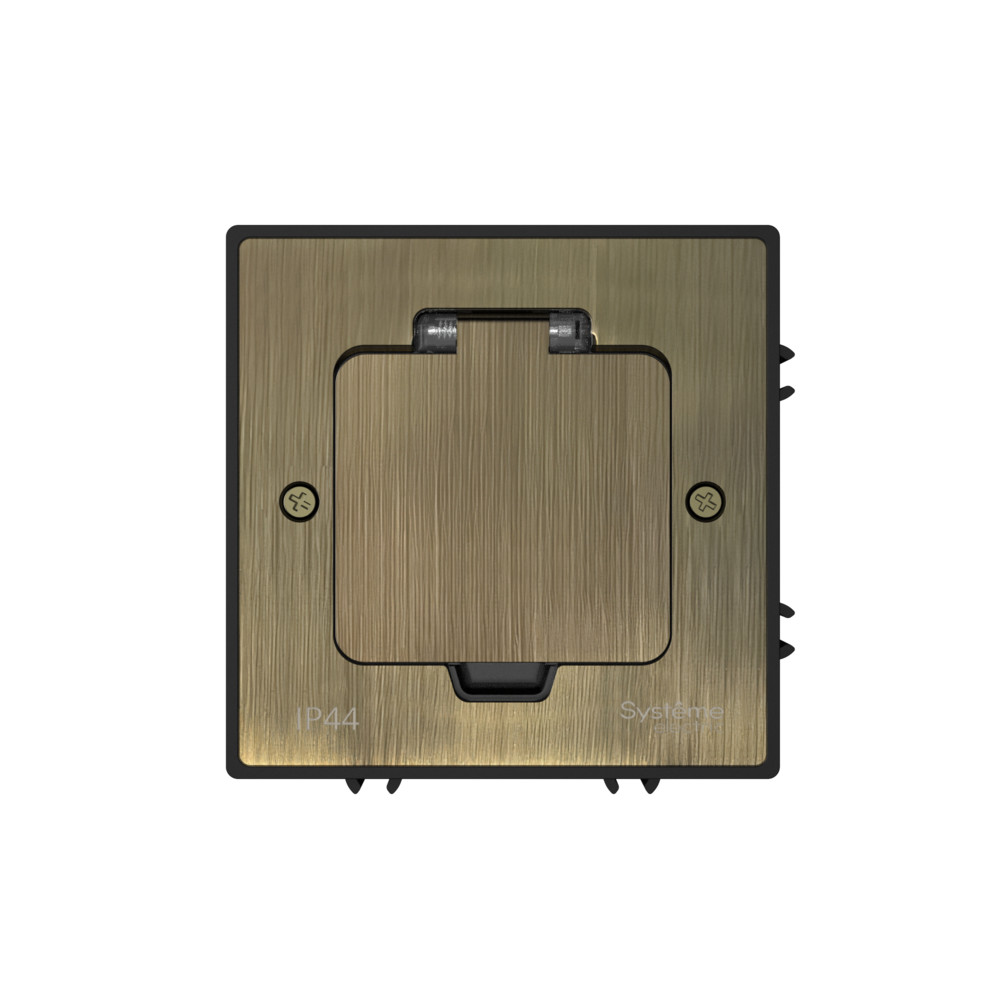 М90. Люк MultiDesk MDK20202BC на 2 модуля в бетонный пол, античная латунь IP44 (System Electric)