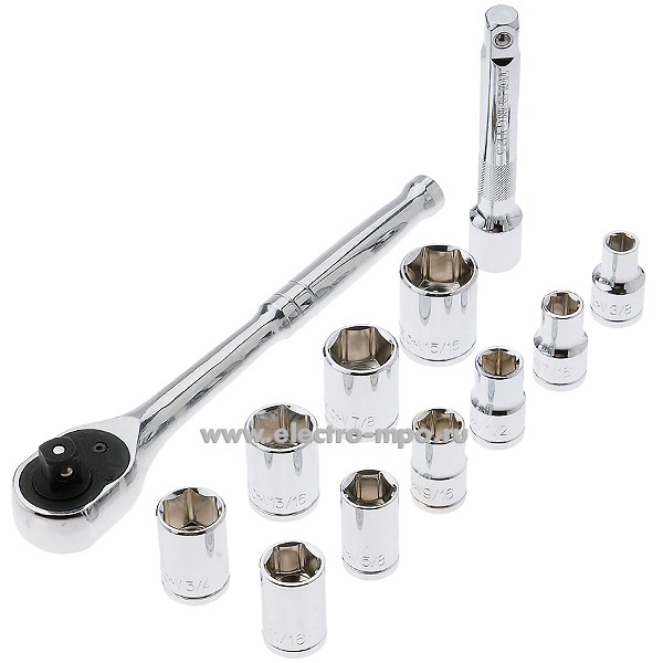 И3030. Набор 15392 головки, ключ-"трещетка" 1/2" 12 предметов (Tolsen, Китай)