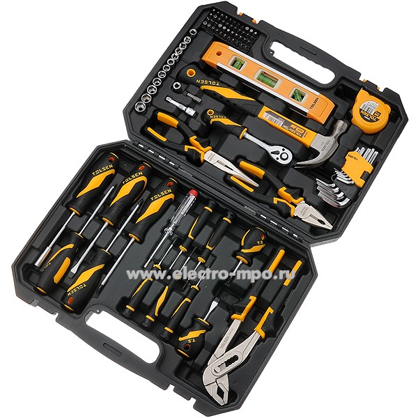 И3025. Набор 85352 электромонтажного ручного инструмента 89 предметов в кейсе (Tolsen, Китай)