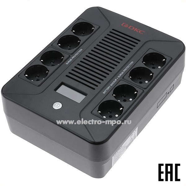 Н5864. ИБП INFOPDU800LCD серии Info PDU 800ВА/480Вт 8 розеток "евро", LCD (ДКС)