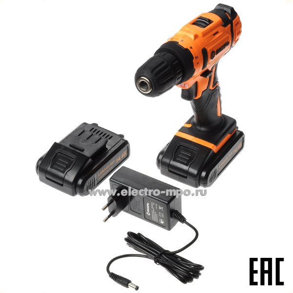 И6662. Шуруповерт 72/14/20 ДА-14Л-2KА  аккумуляторный 14,4В/1,5Ач (Вихрь)