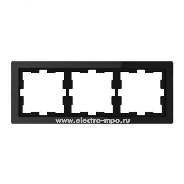 Ю3278. Рамка-3 Merten D-Life MTN4030-6503 стекло универсальная черный оникс (Schneider Electric)