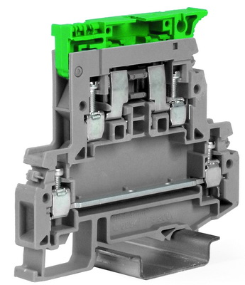 К22. Держатель ZDA510GR предохранителя. Двух-уровневый. 4 кв. мм. Серый. С диодным  (ДКС)