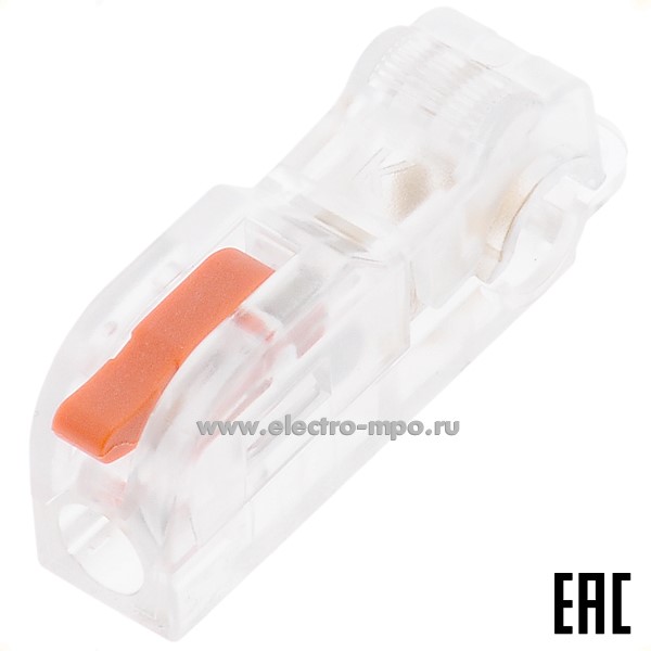 К4366. Зажим VSE-T21B безвинтовой магистраль 1,5-2,5 кв.мм. отвод 0,2-2,5 кв.мм. (Электромонтаж)