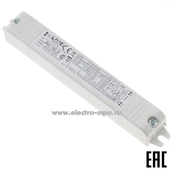 С6311. Дроссель 137944/16H BCC 116/2 SL электронный для Т5 1х4-14Вт T8 1х16Вт КЛЛ 1х5-16Вт (TCI)