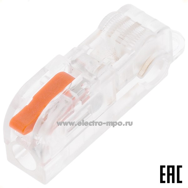 К4370. Зажим VSE-T21C безвинтовой магистраль 2,5-6,0 кв.мм. отвод 0,2-2,5 кв.мм. (Электромонтаж)