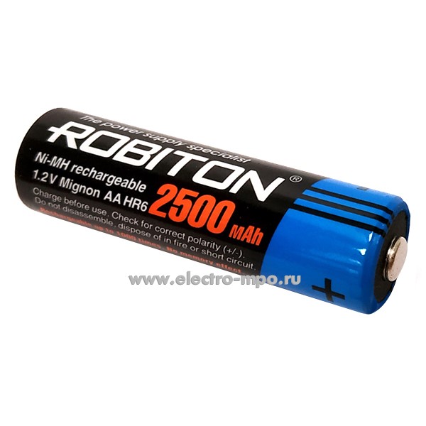 С9165. Аккумулятор 08793 2500MHAA-2 BL2 (АА) 1,2В 2500мАч никель-металлгидридный Ni/Mh (Robiton)